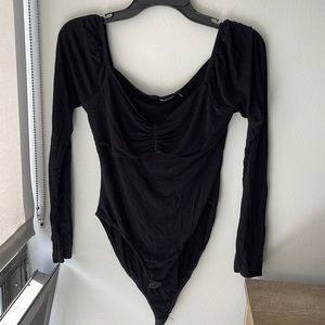 Nastygal Black Long Sleeved Bodysuit